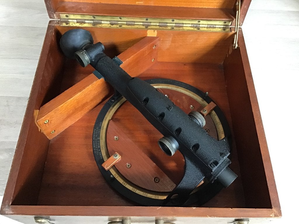 Antiek Amerikaans navigatie instrument, peiltoestel azimuth, Verzamelen, Ophalen of Verzenden, Zo goed als nieuw, Gebruiksvoorwerp