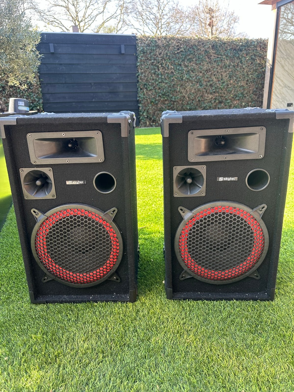 Skytec 700W Hi-End Passive PA Luidsprekers (Set van 2), Gebruikt, 6851 cd18, Party speaker, Partytent@live.nl