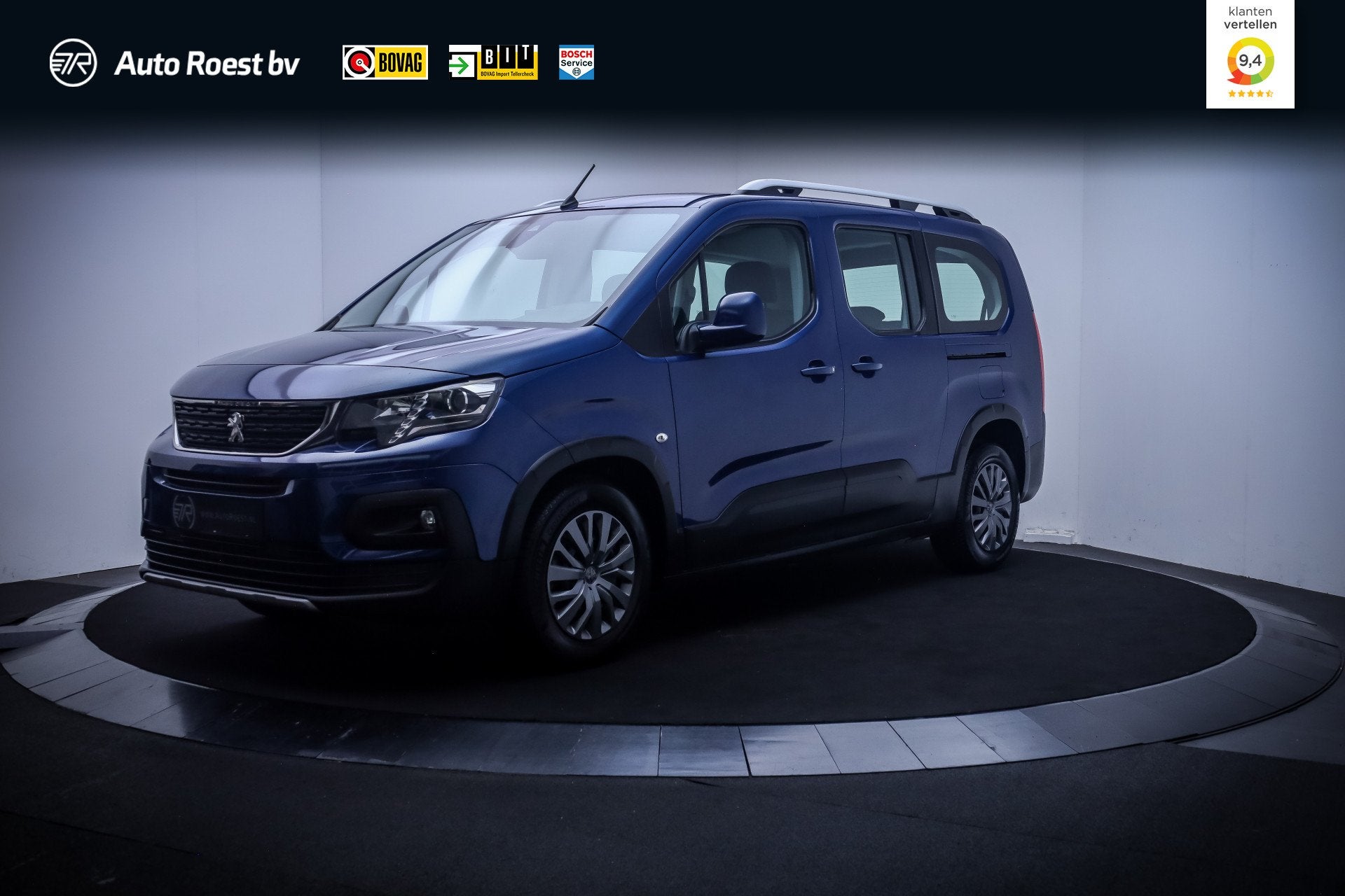Peugeot Rifter Long 1.2T 7Pers ALLURE L2 NAVI | CARPLAY | DA, Gebruikt, Zwart, 1199 cc, 7 stoelen