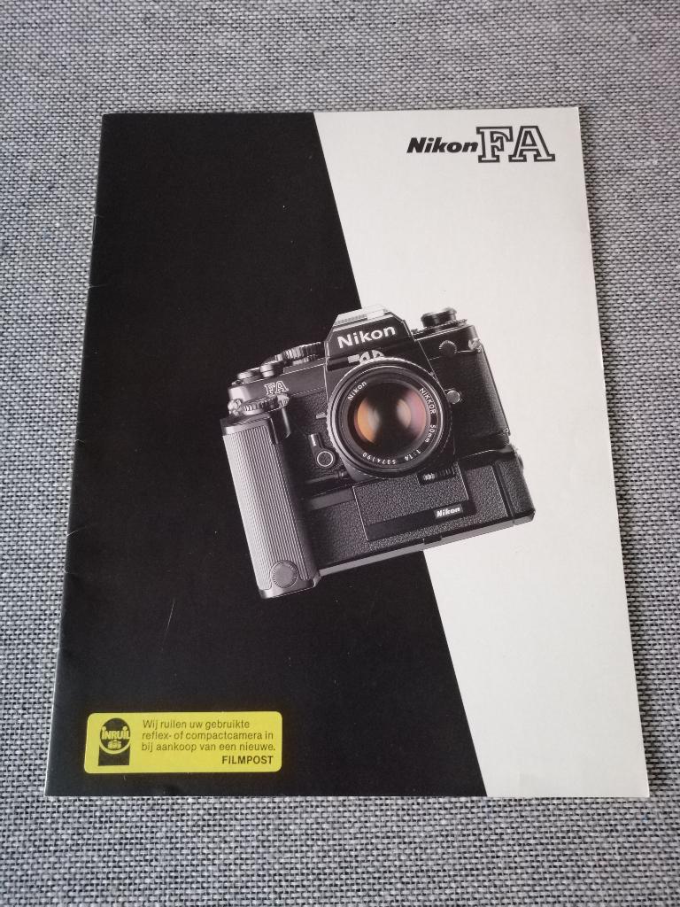 Nikon FA brochure, Boeken, Catalogussen en Folders, Ophalen of Verzenden, Zo goed als nieuw, Folder