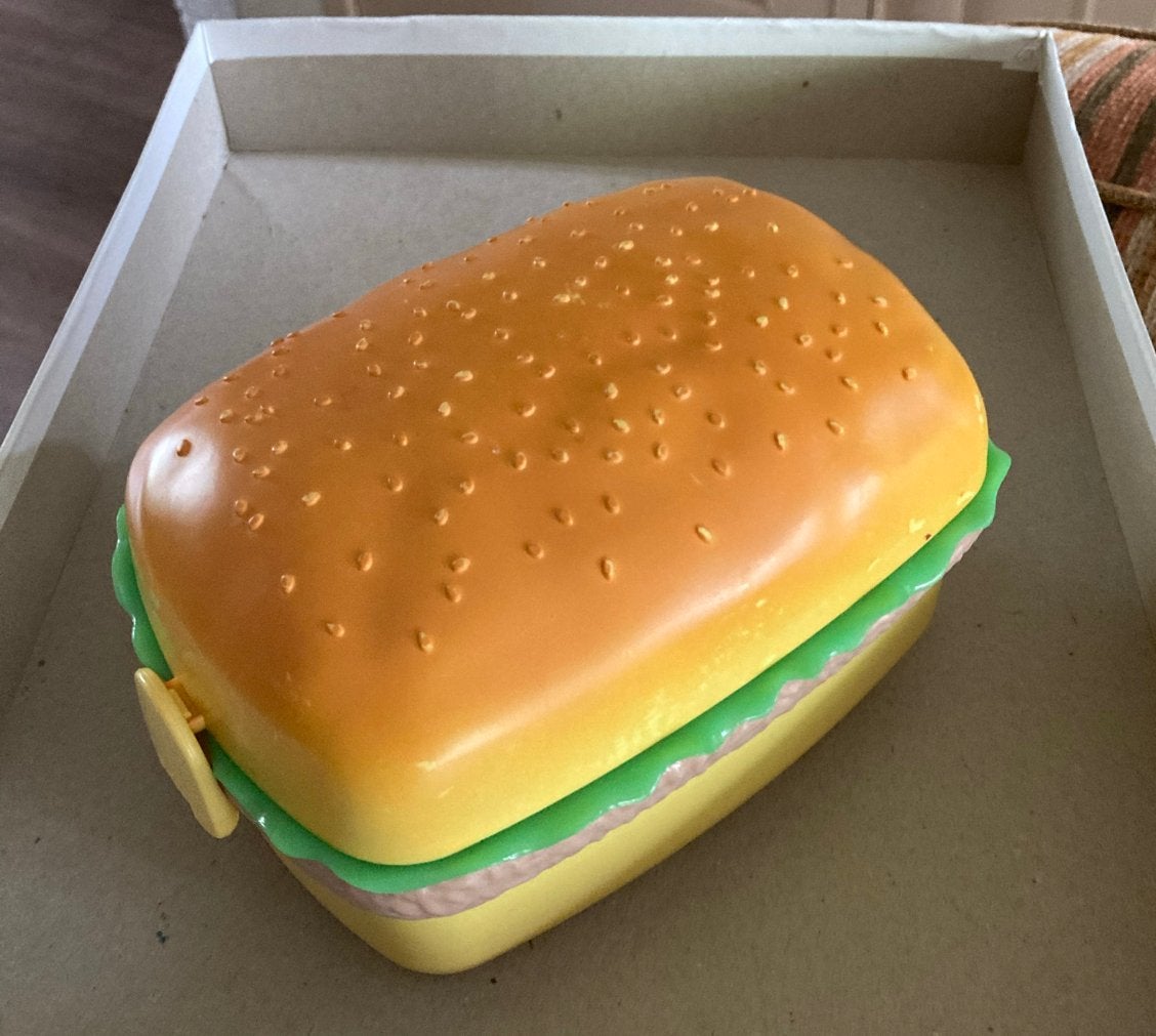 Hamburger Lunchbox  met diverse vakjes/bakjes 12x18x10 cm, Ophalen of Verzenden, Gebruikt