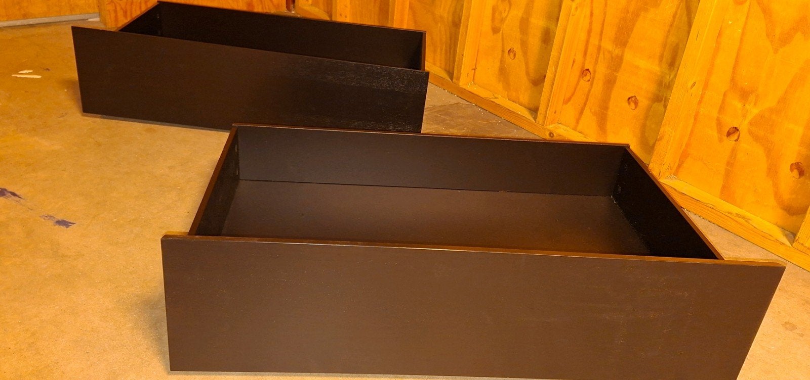 IKEA MALM lades - 2 stuks, zwart, Ophalen, Gebruikt, 1 of 2 laden, 50 tot 100 cm