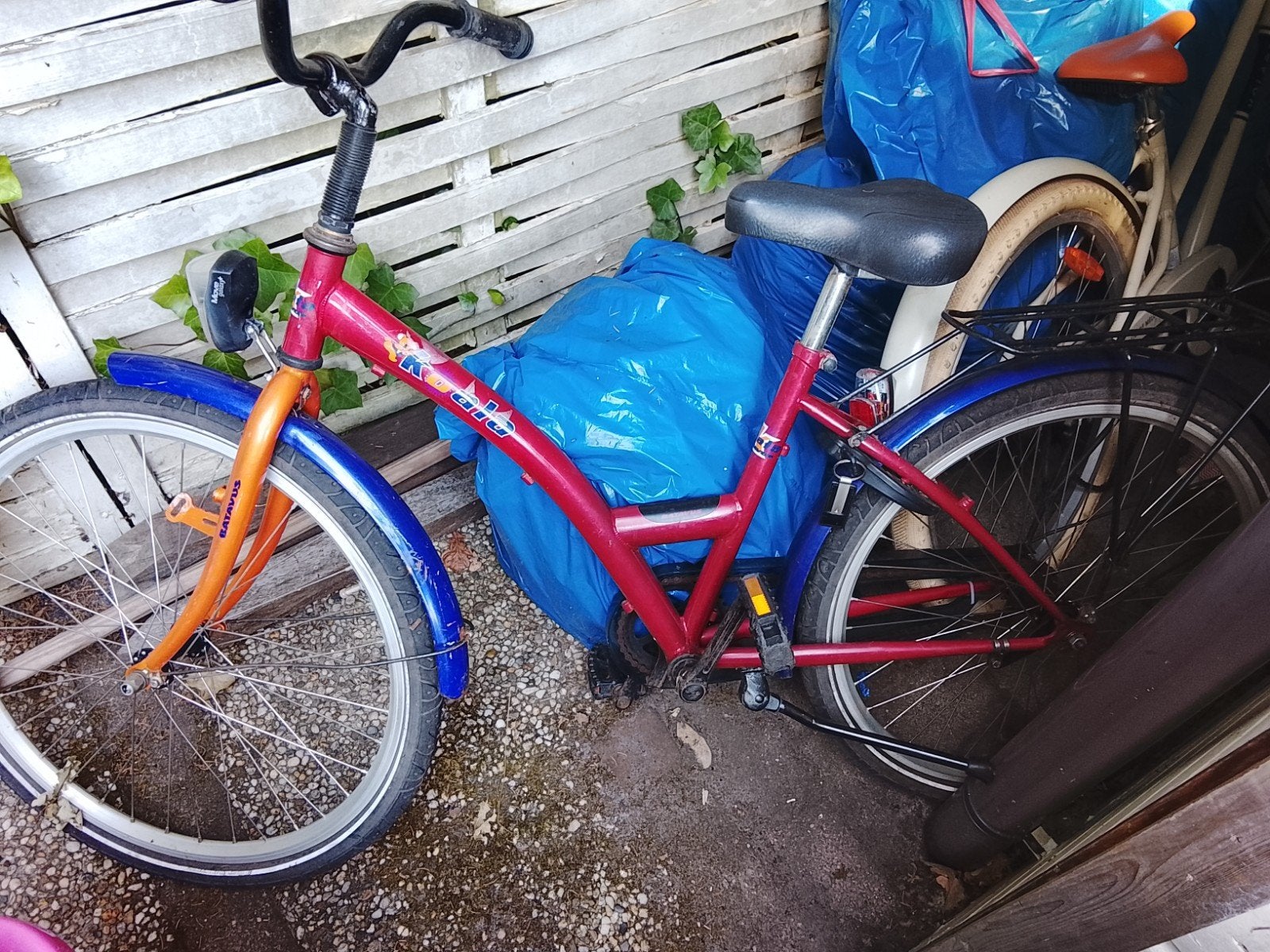 Kinderfiets Batavus Koala - Rood/Oranje 24 inch, Ophalen, 20 inch of meer, Gebruikt, Velgrem