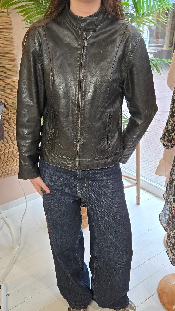 Leather Palace Zwart Leren Jack Dames Maat 40 / L, Kleding | Dames, Maat 38/40 (M), Zwart, Ophalen of Verzenden, Zo goed als nieuw
