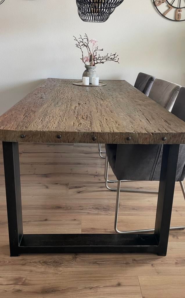 Teak houten eettafel 2.20 x1.00, Huis en Inrichting, Tafels | Eettafels, 100 tot 150 cm, Teakhout, 200 cm of meer, Ophalen of Verzenden