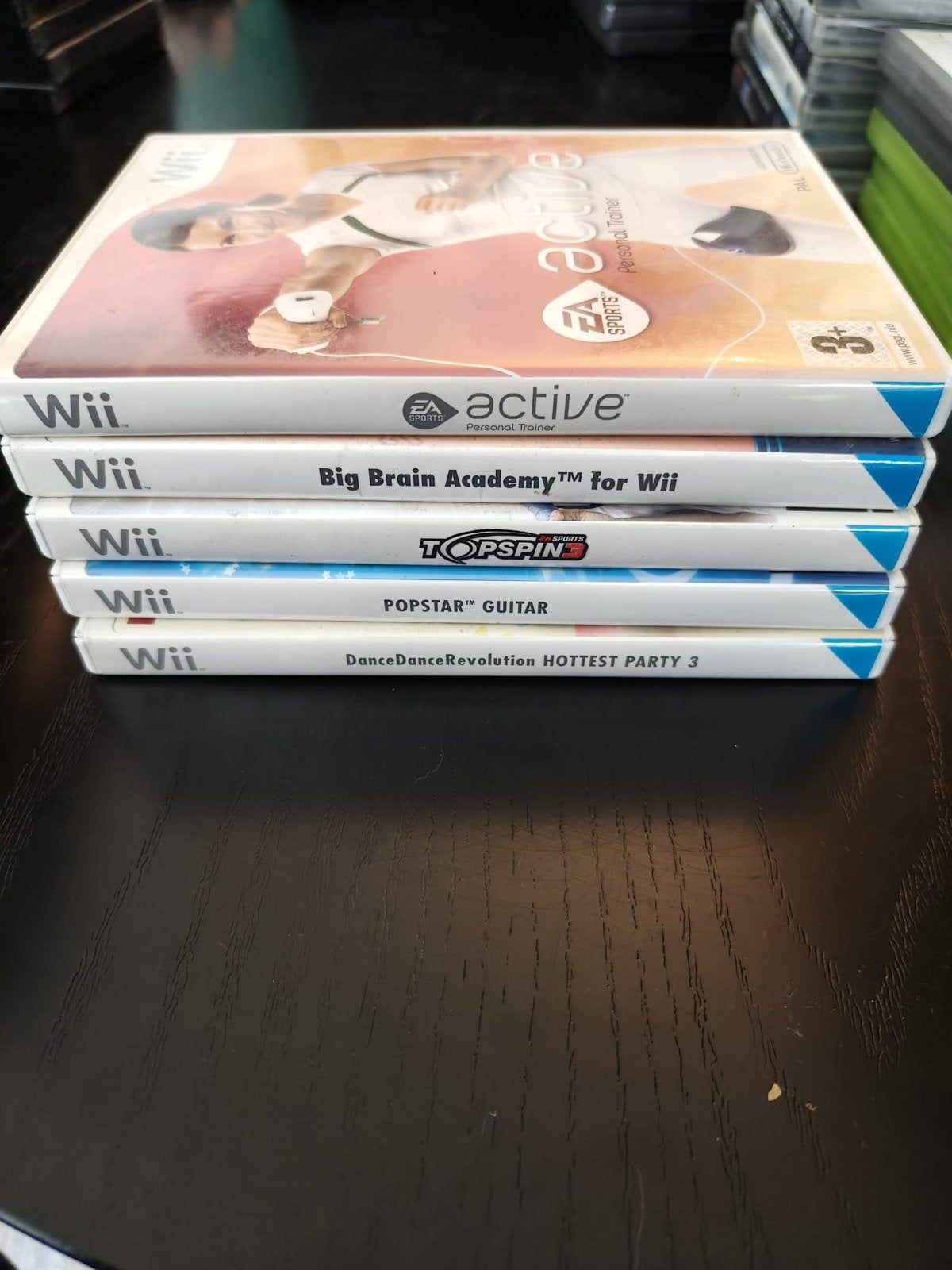Wii Games Bundel: EA Active, Big Brain Academy, Top Spin, Po, Gebruikt, Overige genres, Eén computer, Ophalen of Verzenden