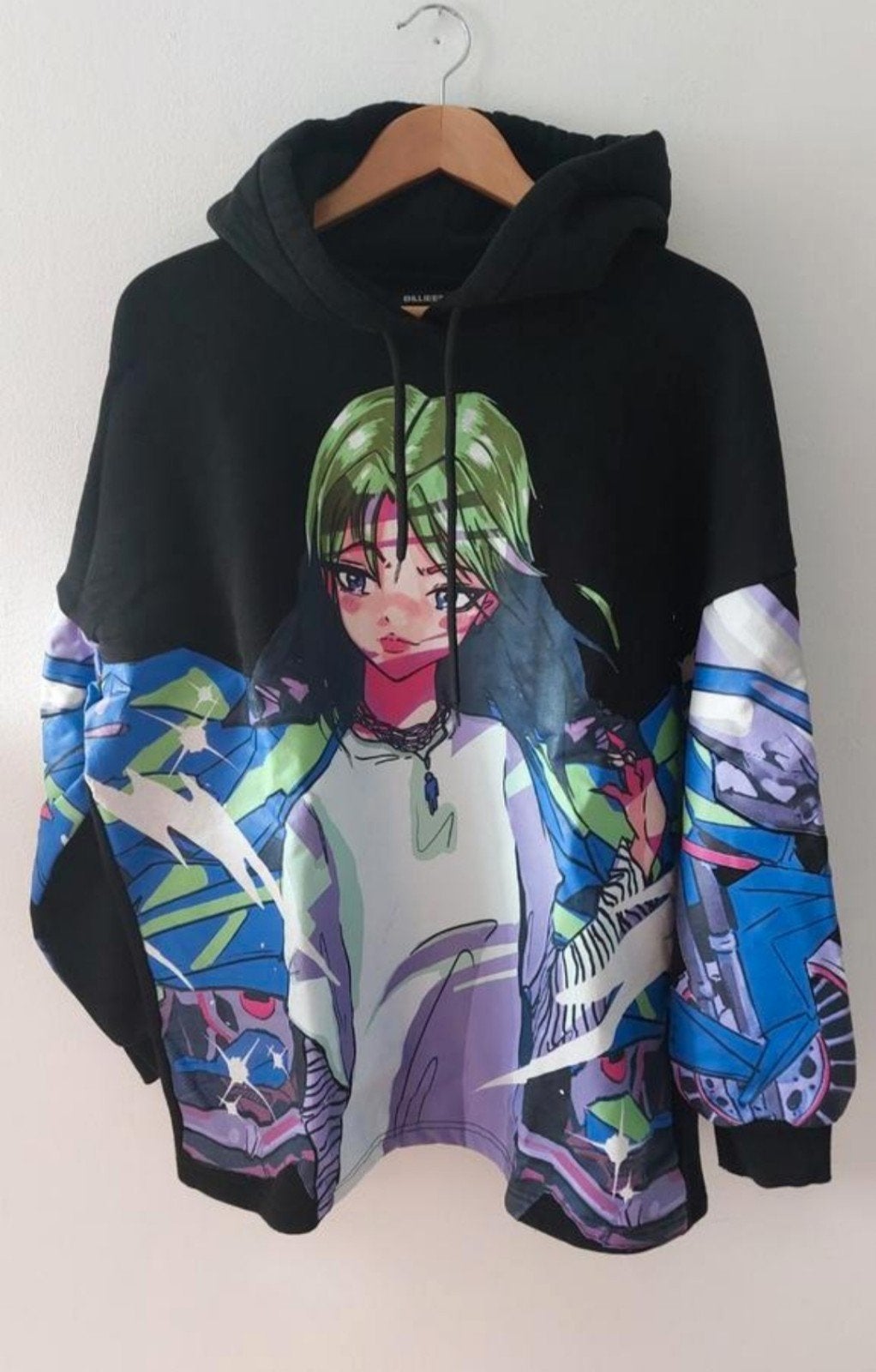 Bershka x Billie Eilish oversized hoodie XS, Zwart, Zo goed als nieuw, Maat 34 (XS) of kleiner, Bershka