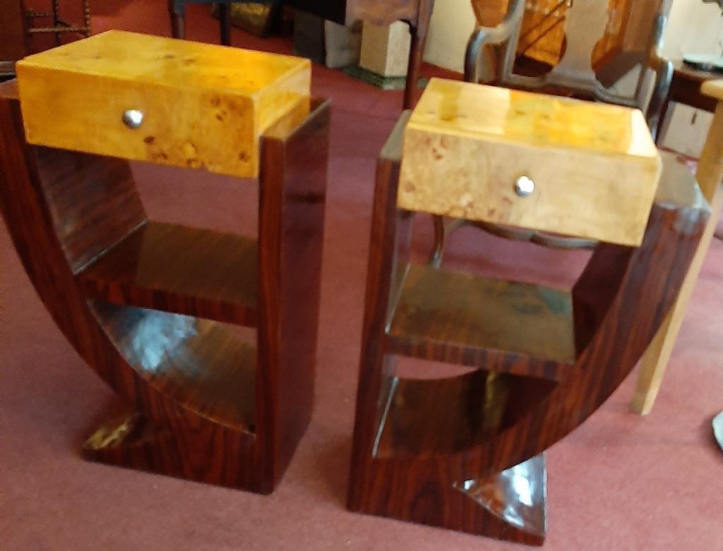 Stel Art Deco kastjes met lade, Ophalen of Verzenden