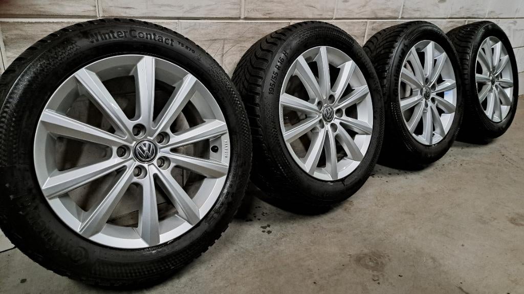 Als nieuw! Merano velgen Polo Fabia 195/55/16 nw type Polo!, Auto-onderdelen, Gebruikt, 16 inch, Banden en Velgen, Personenwagen