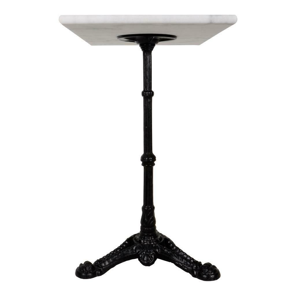 Bistro tafel marmer rechthoek 60x40 cm gietijzer onderstel, Overige materialen, 50 tot 100 cm, Nieuw, Rechthoekig