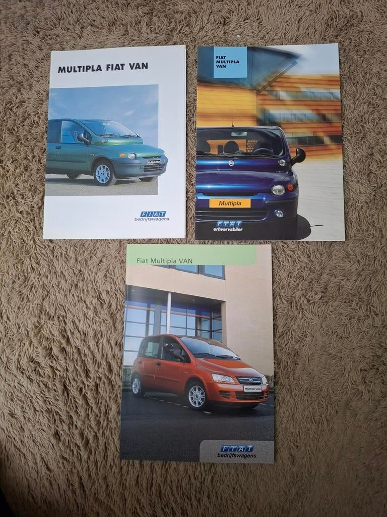 3x autofolder Fiat Multipla van, Verzenden, Zo goed als nieuw, Overige merken