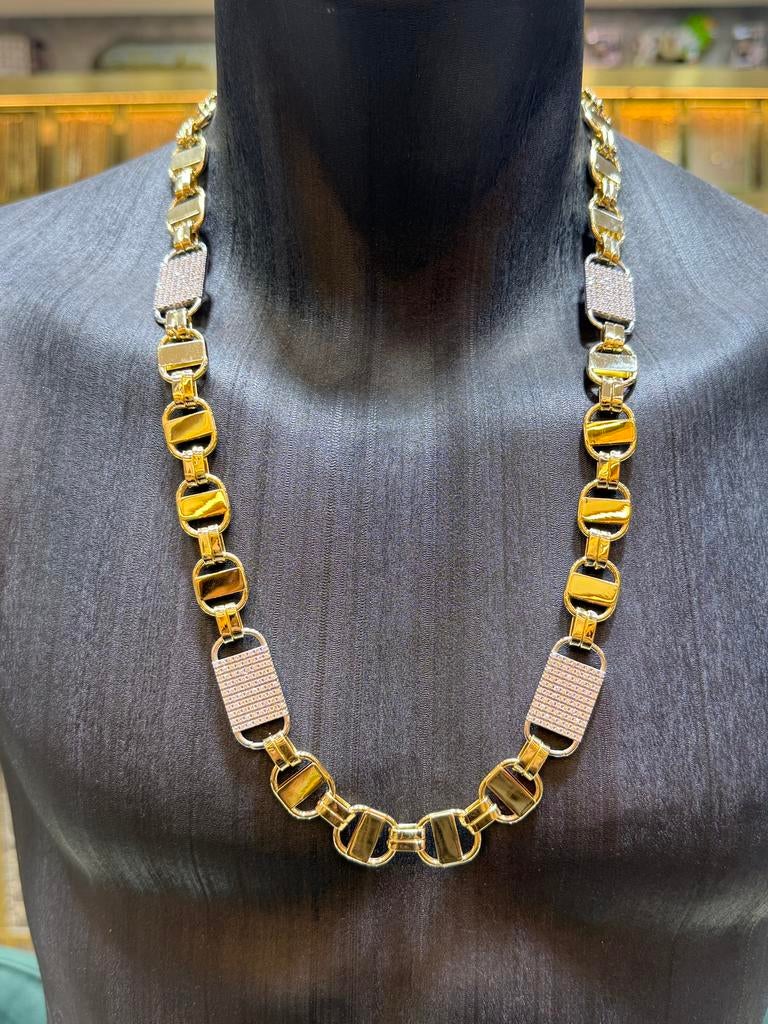 14KT Goud - 100.98 Gram - Ketting - PLATTE MAGNUM, Sieraden, Tassen en Uiterlijk, Kettingen, Ophalen, Nieuw, Goud
