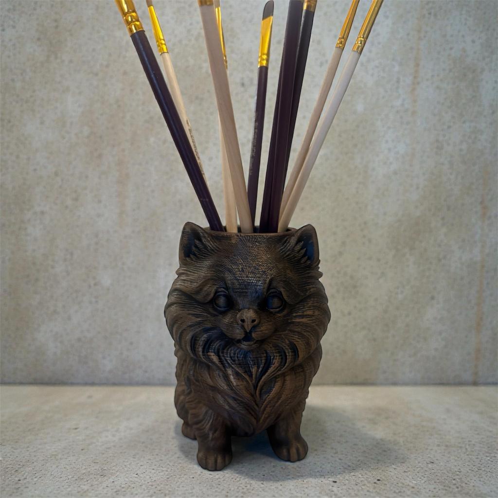 Pomeranian dwergkees 3D beeld pennenhouder, Ophalen of Verzenden, Nieuw, Dier