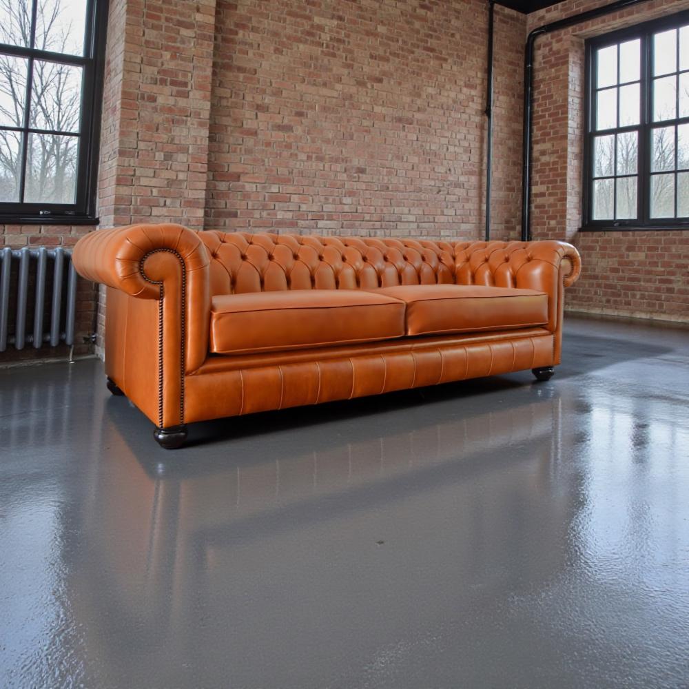 Chesterfield Haaglanden Top kwaliteit en service, Nieuw, Ophalen of Verzenden, Vierpersoons of meer, Leer