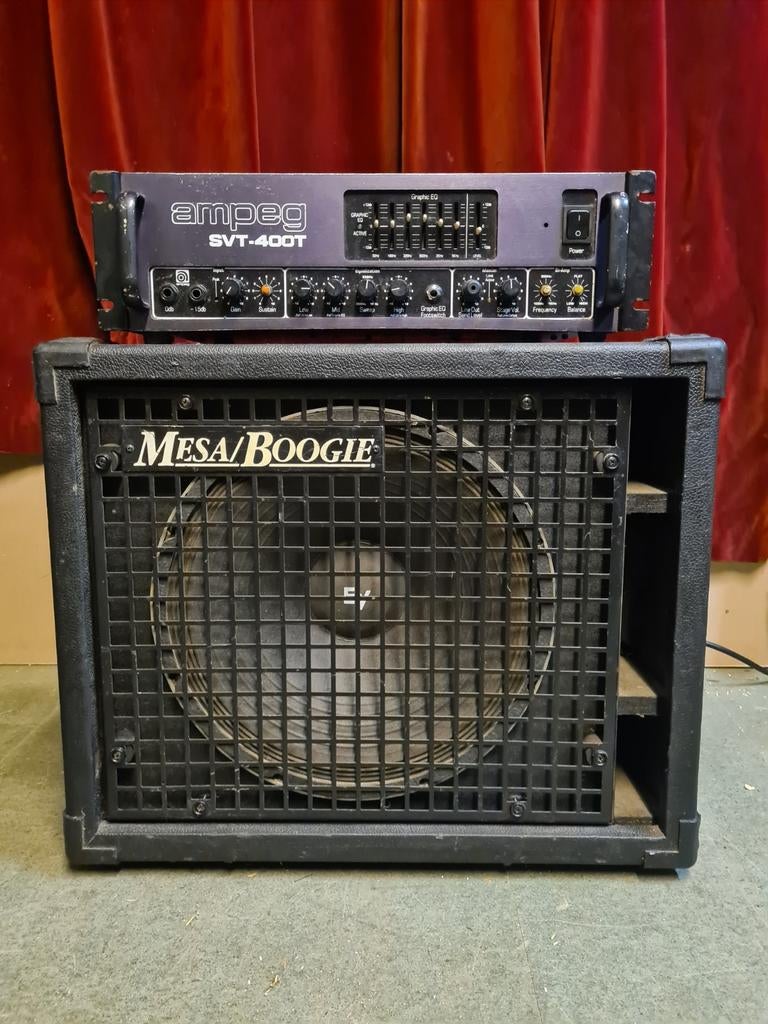 Ampeg SVT 400t met Mesa Boogie Cabinet, Ophalen of Verzenden, 100 watt of meer