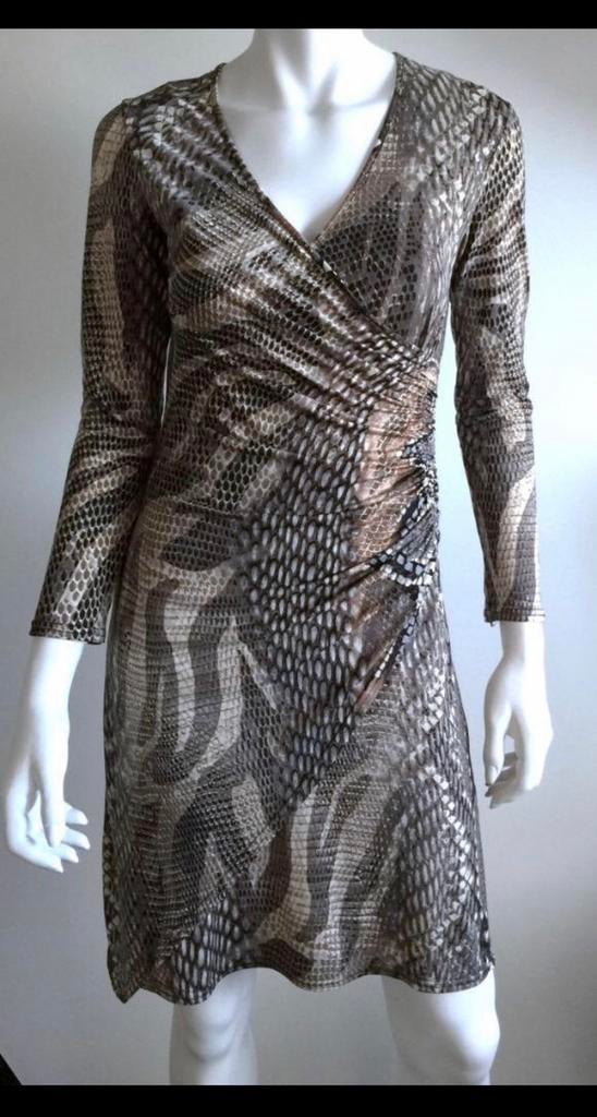 Romeo pour Juliette ; leuk beige jurkje met print mt S, Overige kleuren, Verzenden, Maat 36 (S), Gedragen