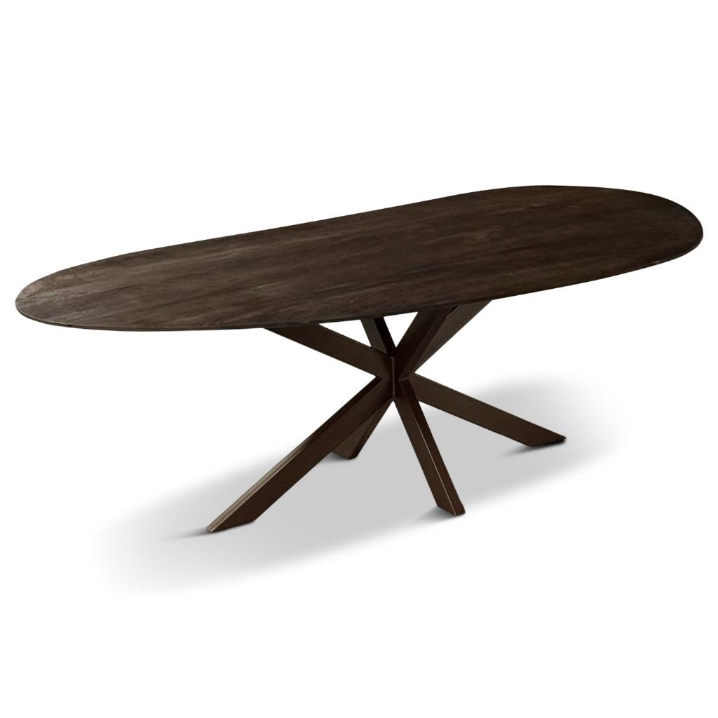 Organische tafel japandi stone motief bruin 240x110cm, Huis en Inrichting, Tafels | Eettafels, Ophalen, Nieuw, Vijf personen of meer