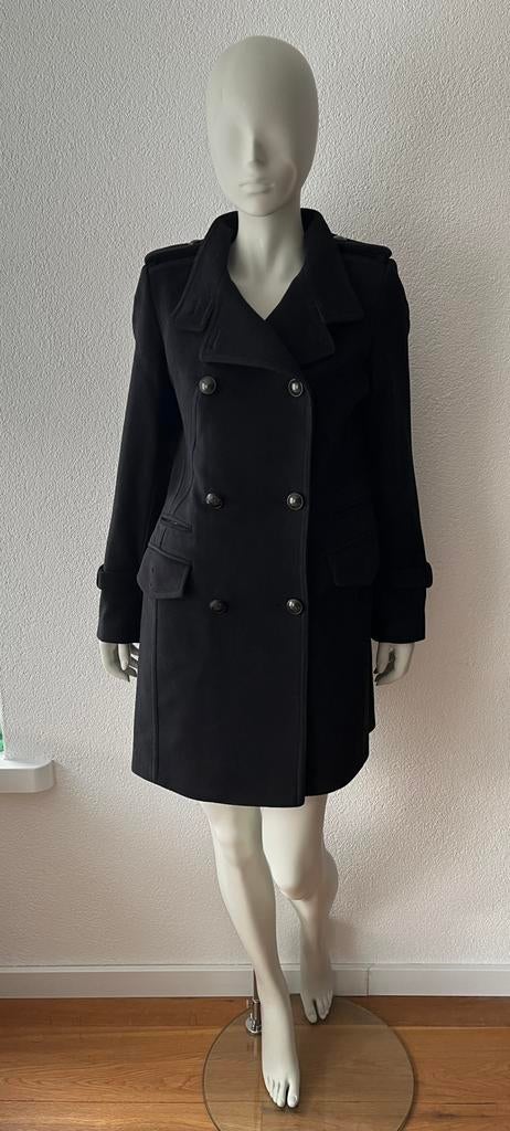 Maura mantel jas, Ophalen of Verzenden, Zo goed als nieuw, Maat 38/40 (M), Zwart