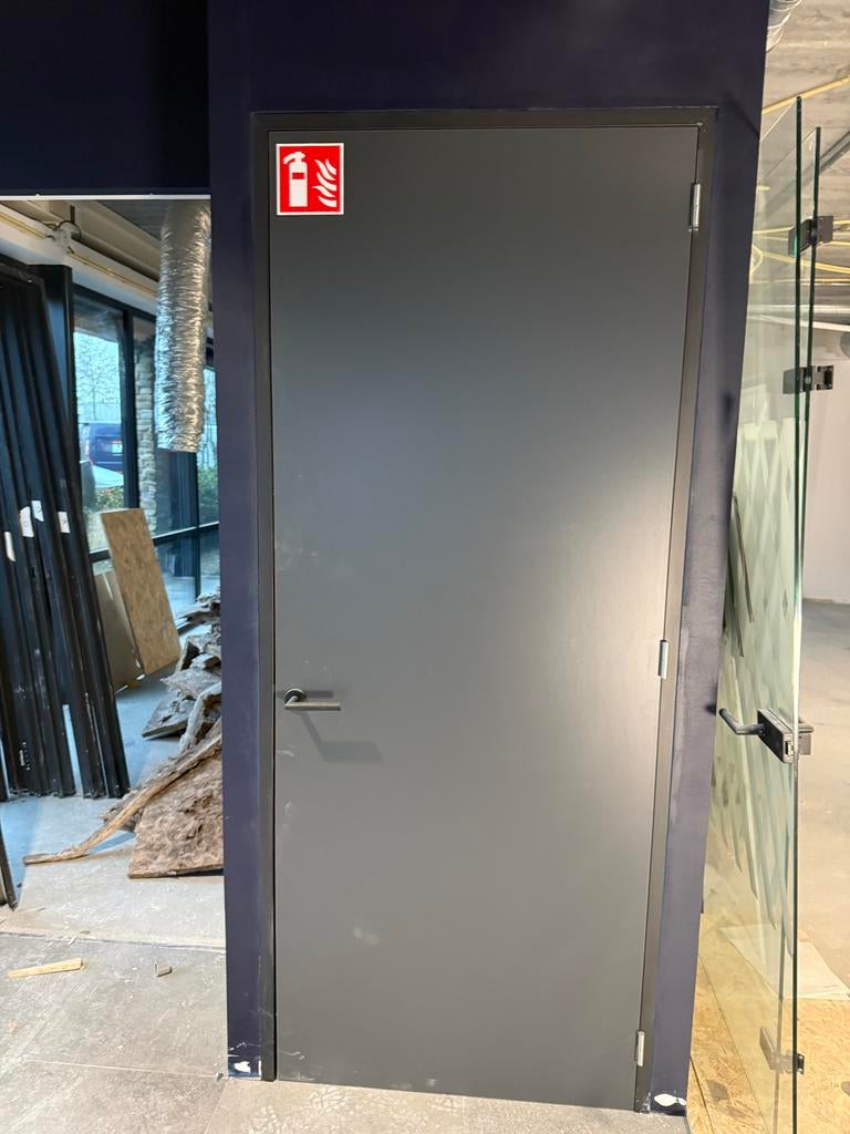 Binnendeuren Hpl met zwart alu kozijn - 7 stuks, 80 tot 100 cm, 215 cm of meer, Binnendeur, Nieuw