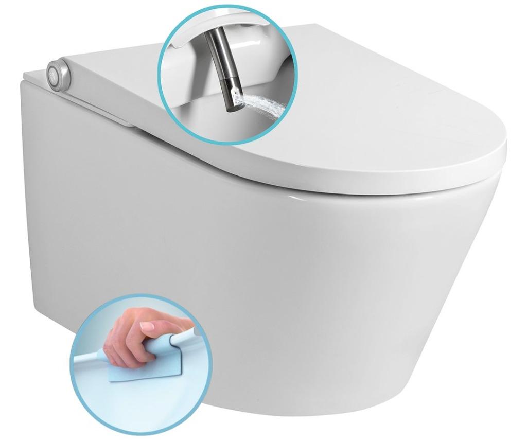 Douche WC Wandcloset met Elektronisch Bidet, WC + sproeier