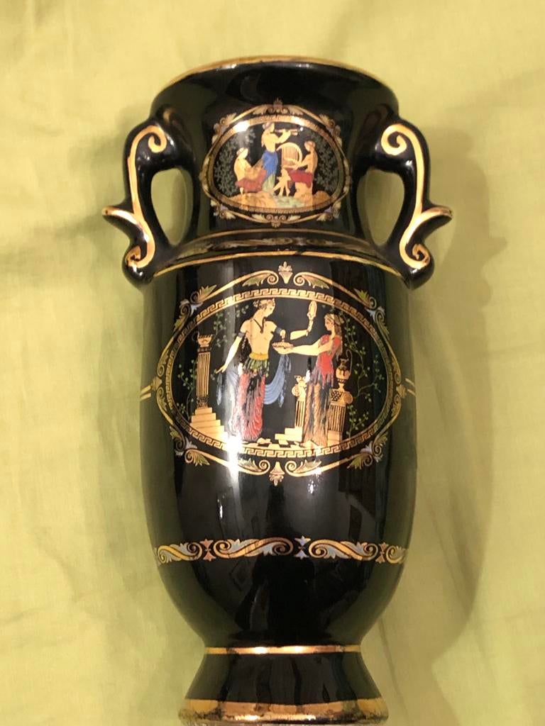 Vintage amfora/ vaas met Oud- Griekse taferelen, Antiek en Kunst, Ophalen of Verzenden