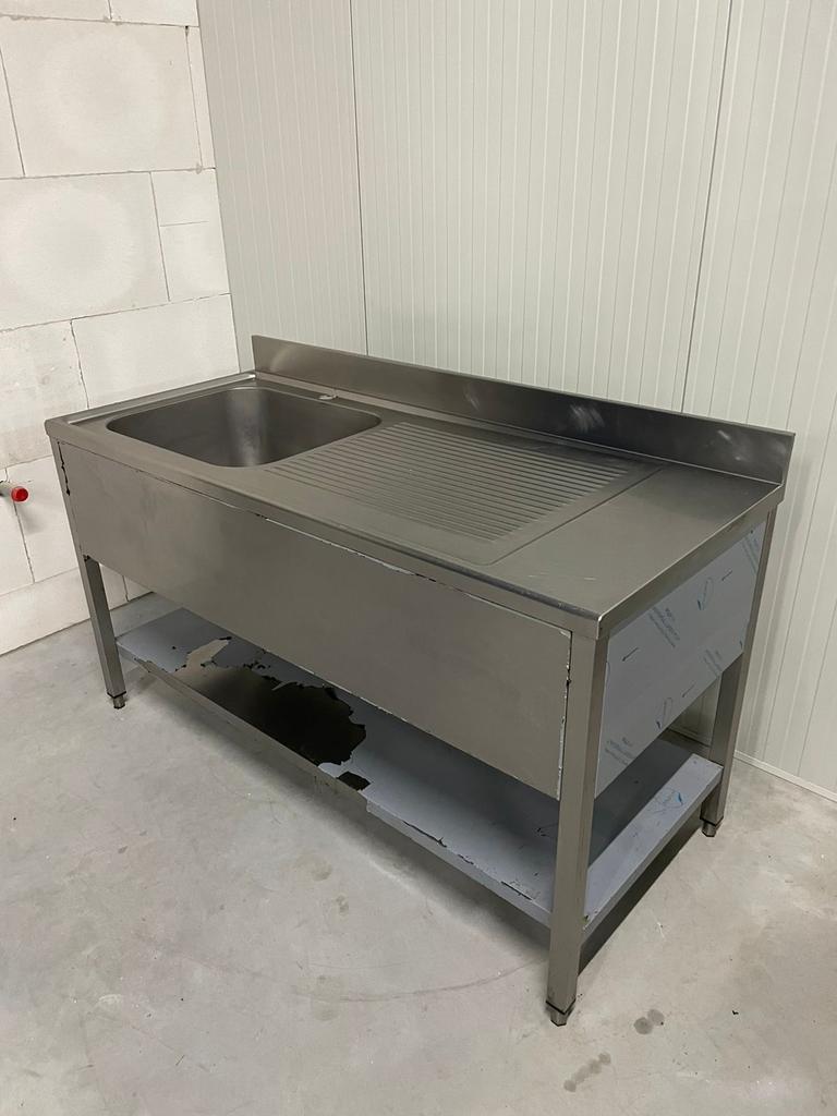 Horeca rvs spoeltafel wastafel aanrecht keukenblok spoelbak, Huis en Inrichting, Ophalen of Verzenden, Zo goed als nieuw, 50 tot 100 cm