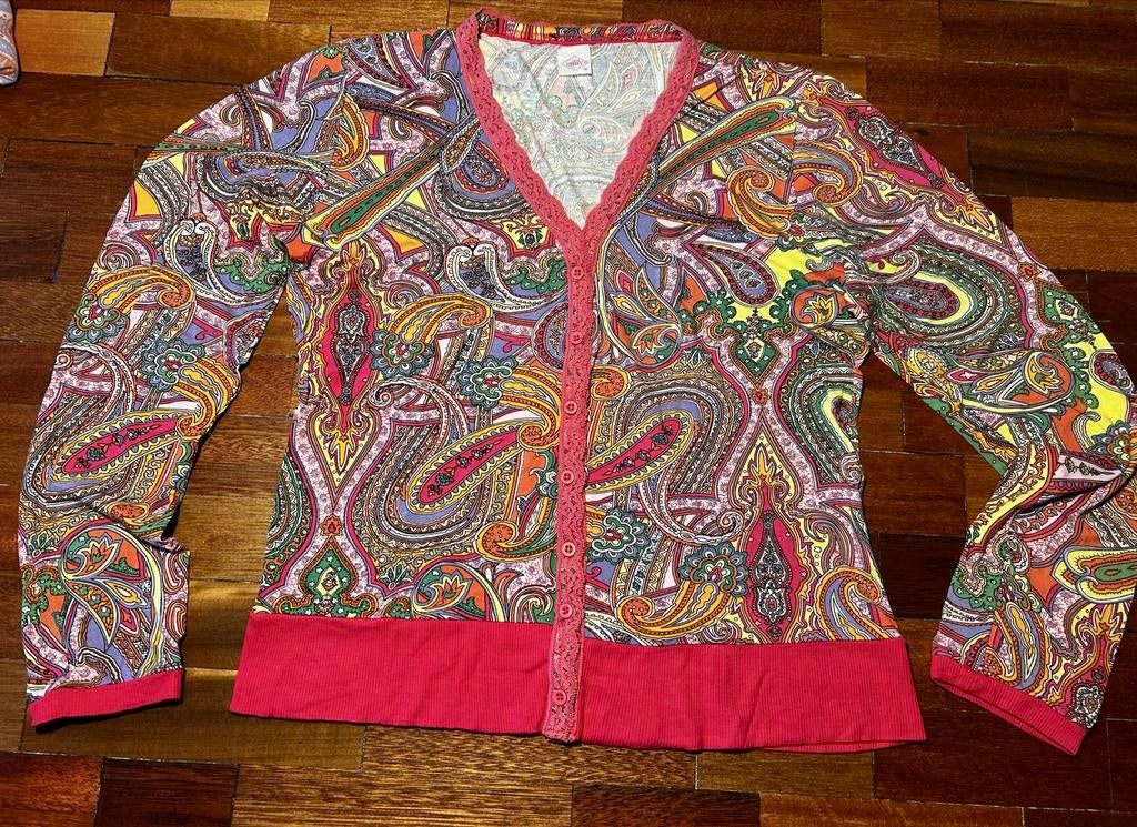 OILILY Vestje Viscose Maat M Roze/Paars maat M gedragen, Kleding | Dames, Truien en Vesten, Ophalen of Verzenden, Gedragen, Maat 38/40 (M)