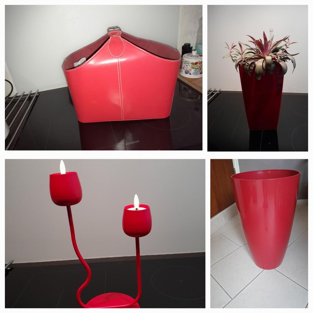 Leuke RODE WOONACCESSOIRES // Plant-  bloempotten, Ophalen of Verzenden, Zo goed als nieuw