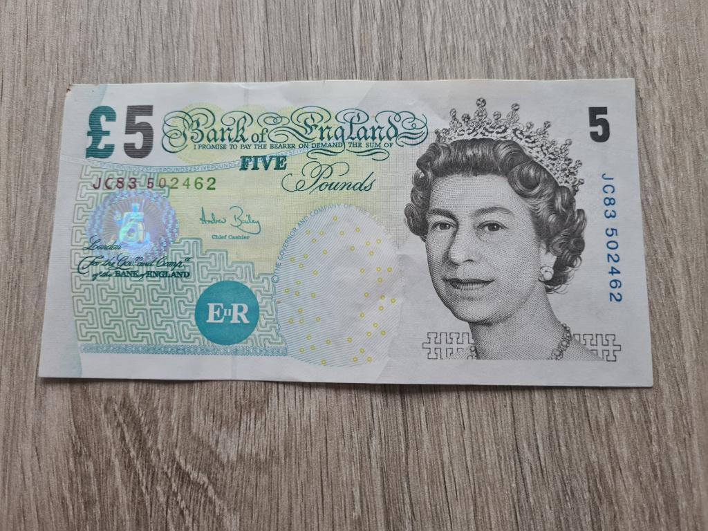 Engeland biljet 5 pond koningin Elisabeth, Postzegels en Munten, Bankbiljetten | Europa | Niet-Eurobiljetten, Verzenden, Overige landen