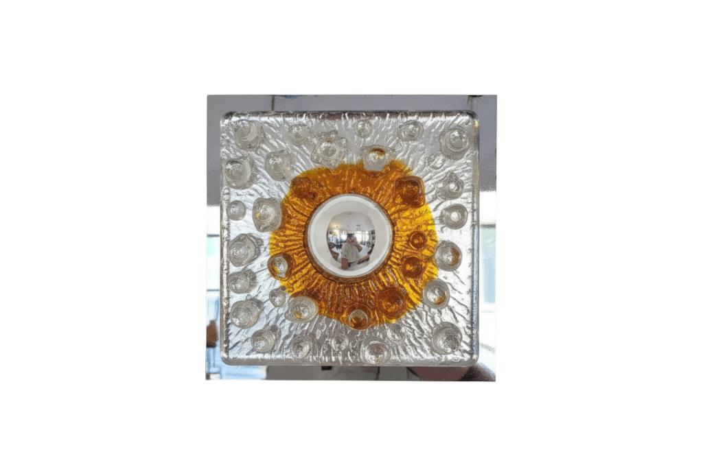 Vintage Mazzega Wandlamp – jaren 70, Ophalen of Verzenden, Zo goed als nieuw, Glas