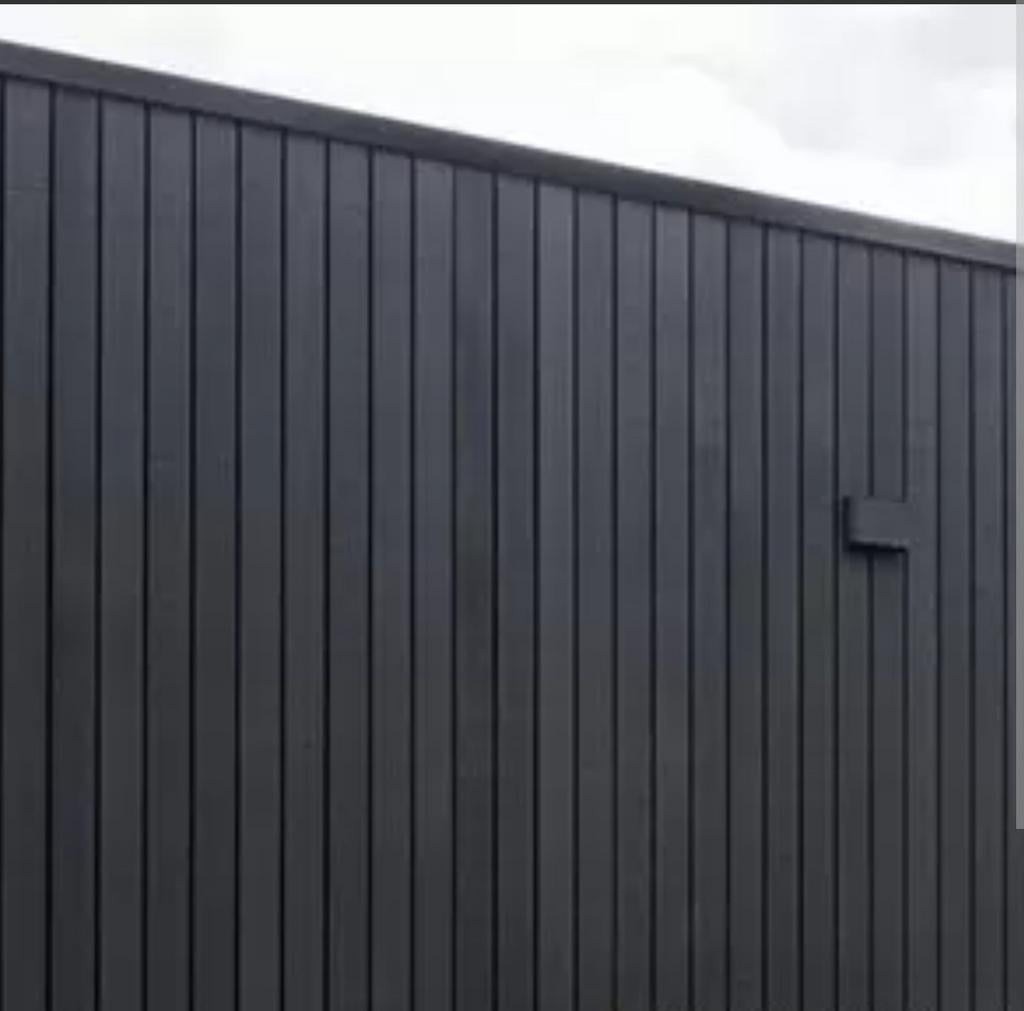 Te koop channelsiding planken verduurzaamd en  gitzwart beh., Doe-het-zelf en Verbouw, Hout en Planken, Minder dan 25 mm, Nieuw