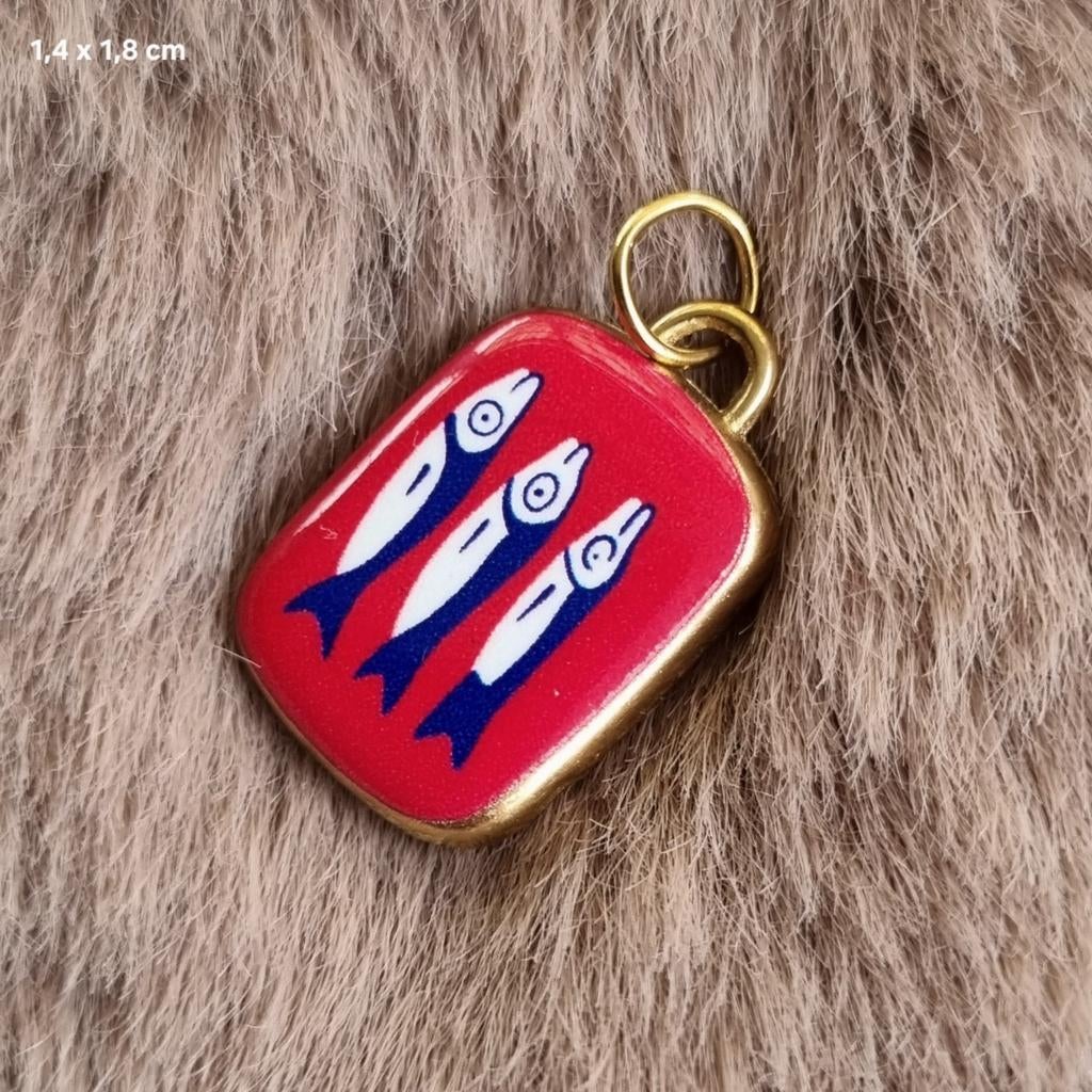 Bedel rvs hanger stainless steel charm fish food vissen goud, Overige merken, Overige materialen, Verzenden, Nieuw