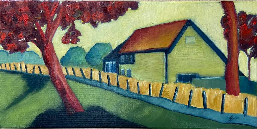 Hoeksche Waard Landschap Olieverf Schilderij, Ophalen of Verzenden