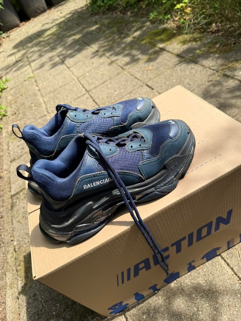 Balenciaga tripple s zgan maat 44 compleet doos en bon, Ophalen, Blauw, Zo goed als nieuw, Balenciaga