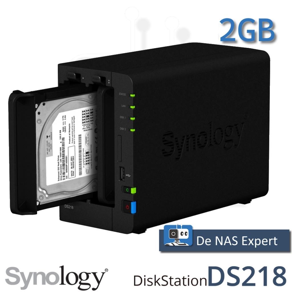 NAS Synology DS218 2GB refurbished, Computers en Software, NAS, Info@synology.com, Synology, Refurbished, Ophalen of Verzenden