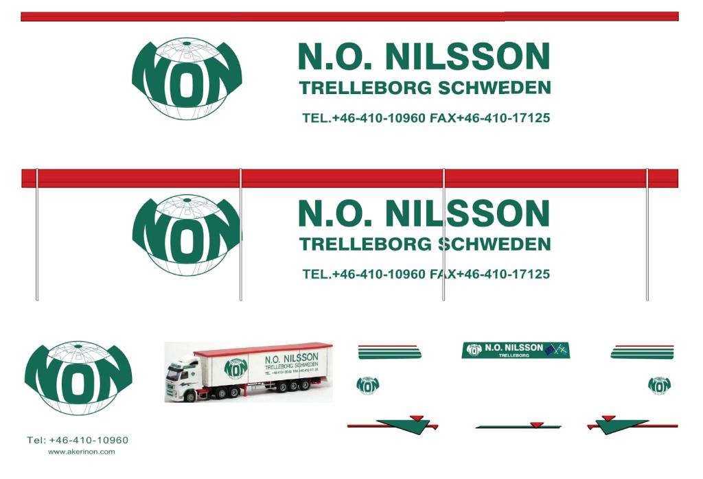 Vrachtauto decal 1:50 N.O.Nilsson Trelleborg Zweden, Verzenden, Nieuw, Bus of Vrachtwagen, Overige merken