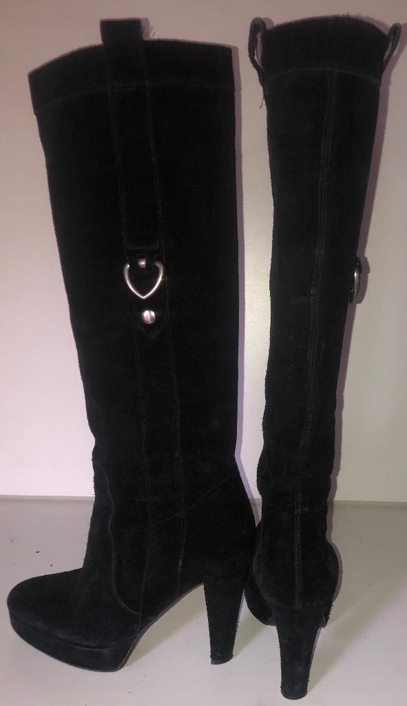 Sacha zwart suede sexy laarzen maat 36,5, Hoge laarzen, Zwart, Ophalen of Verzenden, Zo goed als nieuw