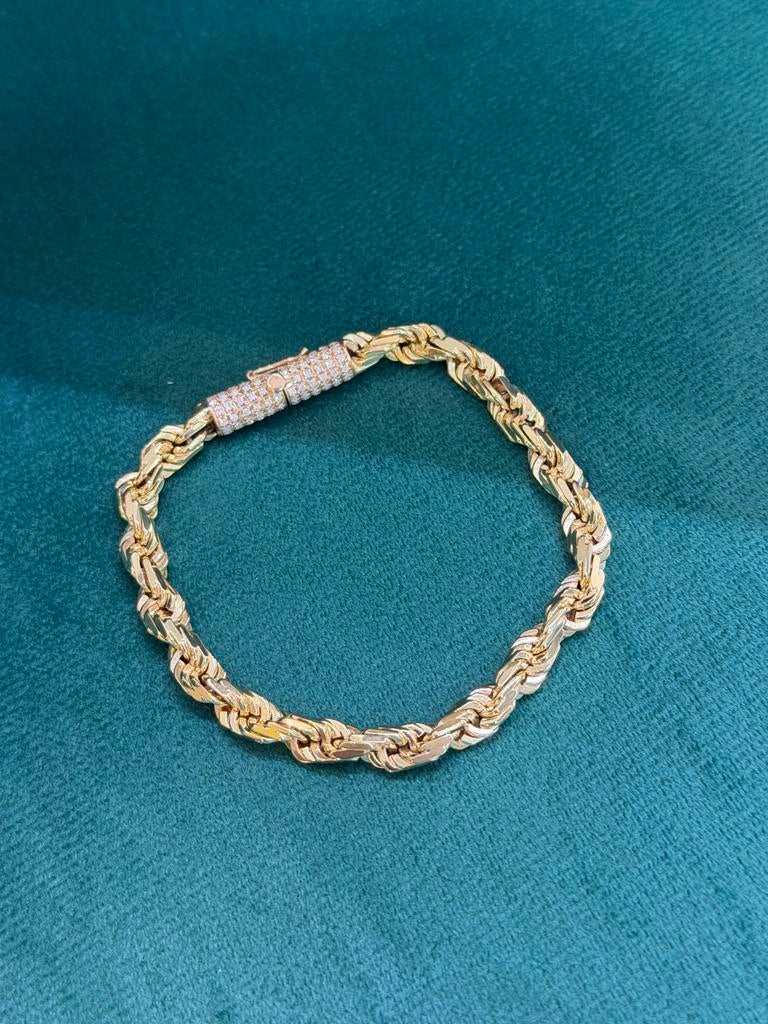 18KT Goud - 45.4 Gram - Armband -ROPE-Gedraaid -Herenarmband