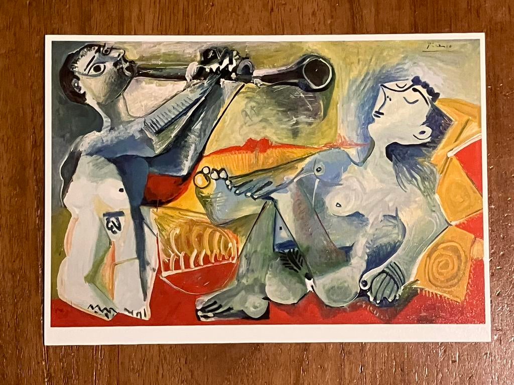 Picasso - Nu Couché et Joueur de Flûte, Verzamelen, Ansichtkaarten | Themakaarten, Ophalen of Verzenden, 1980 tot heden, Ongelopen
