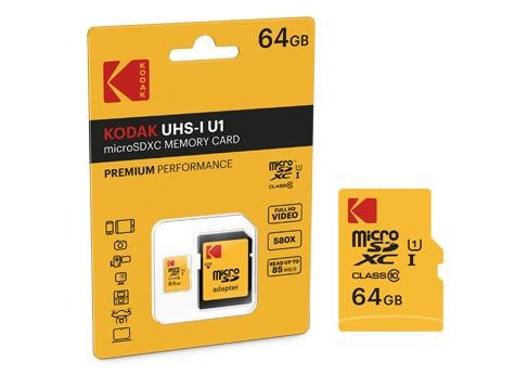 KODAK MicroSDXC UHS-I U3 V30 A1 "64GB", Audio, Tv en Foto, Fotografie | Geheugenkaarten, Nieuw, SD, 64 GB, Overige, Ophalen of Verzenden
