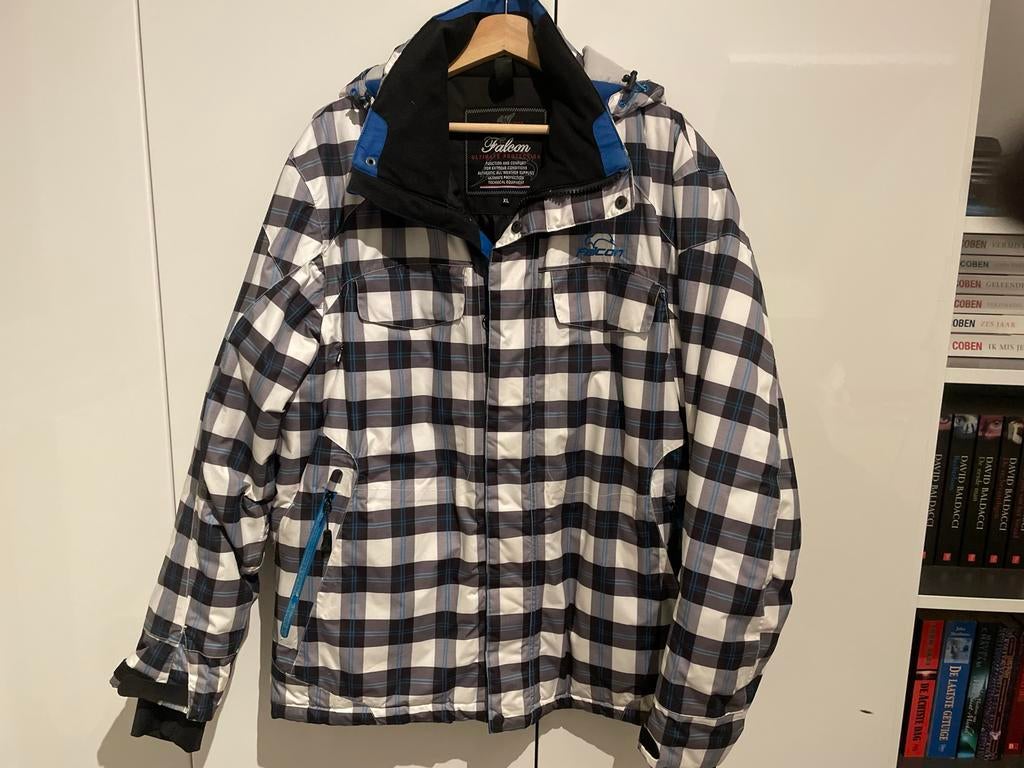 Falcon Ski Jas Heren XL Geruit Zwart Wit, Ophalen of Verzenden, Gedragen, Maat 56/58 (XL), Jack