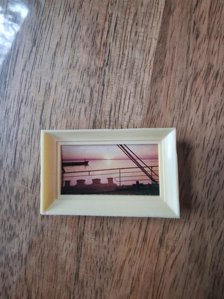 poppemhuis miniaturen schilderij 5 bij 3 cm zonsondergang, Verzamelen, Poppenhuizen en Toebehoren, Ophalen of Verzenden, Nieuw
