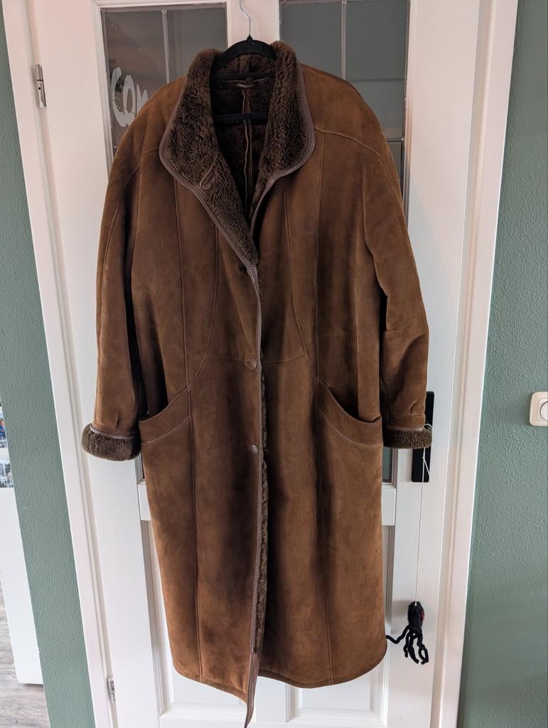 Vintage leren Mantel - Bruin - maat 44 - Falonahka, Kleding | Dames, Bruin, Maat 42/44 (L), Ophalen of Verzenden, Falonahka
