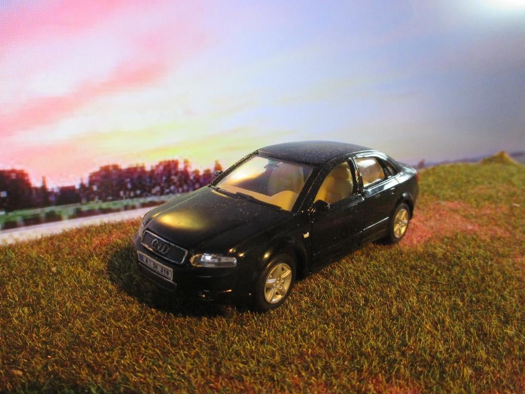 +/- 1:36 Audi A4 Welly Zwart, Ophalen of Verzenden, Nieuw, Auto, Overige merken