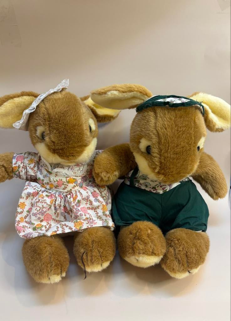 Vintage Pluche Konijnen Knuffels - Jaren 80, Kinderen en Baby's, Speelgoed | Knuffels en Pluche, Ophalen of Verzenden, Zo goed als nieuw