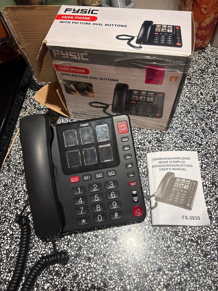 Fysic FX-3930 Senioren Telefoon met Foto Knoppen, Ophalen of Verzenden, Nieuw, 1 handset, Stralingsarm