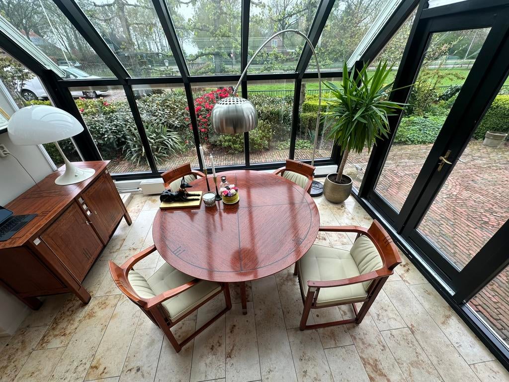 Schuitema decoforma tafel Miles, Ophalen, 100 tot 150 cm, Rond, Zo goed als nieuw