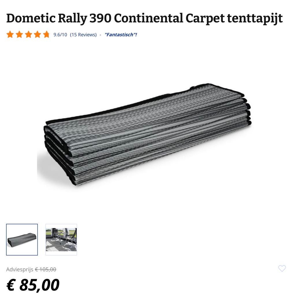 Dometic Tenttapijt 3.90 x 2.50 m - Zo goed als nieuw!, Caravans en Kamperen, Caravan accessoires, Ophalen of Verzenden, Zo goed als nieuw