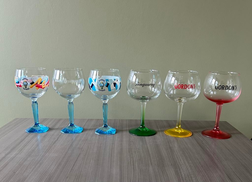 Gin glazen  Bombay , Gordon , Tanqueray  Nieuw, Verzamelen, Ophalen of Verzenden, Nieuw