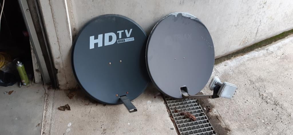 2 x schotelantenne, decoder, muurbeugel, coaxkabel en wcdozn, Ophalen of Verzenden, Gebruikt, (Schotel)antenne, Overige merken